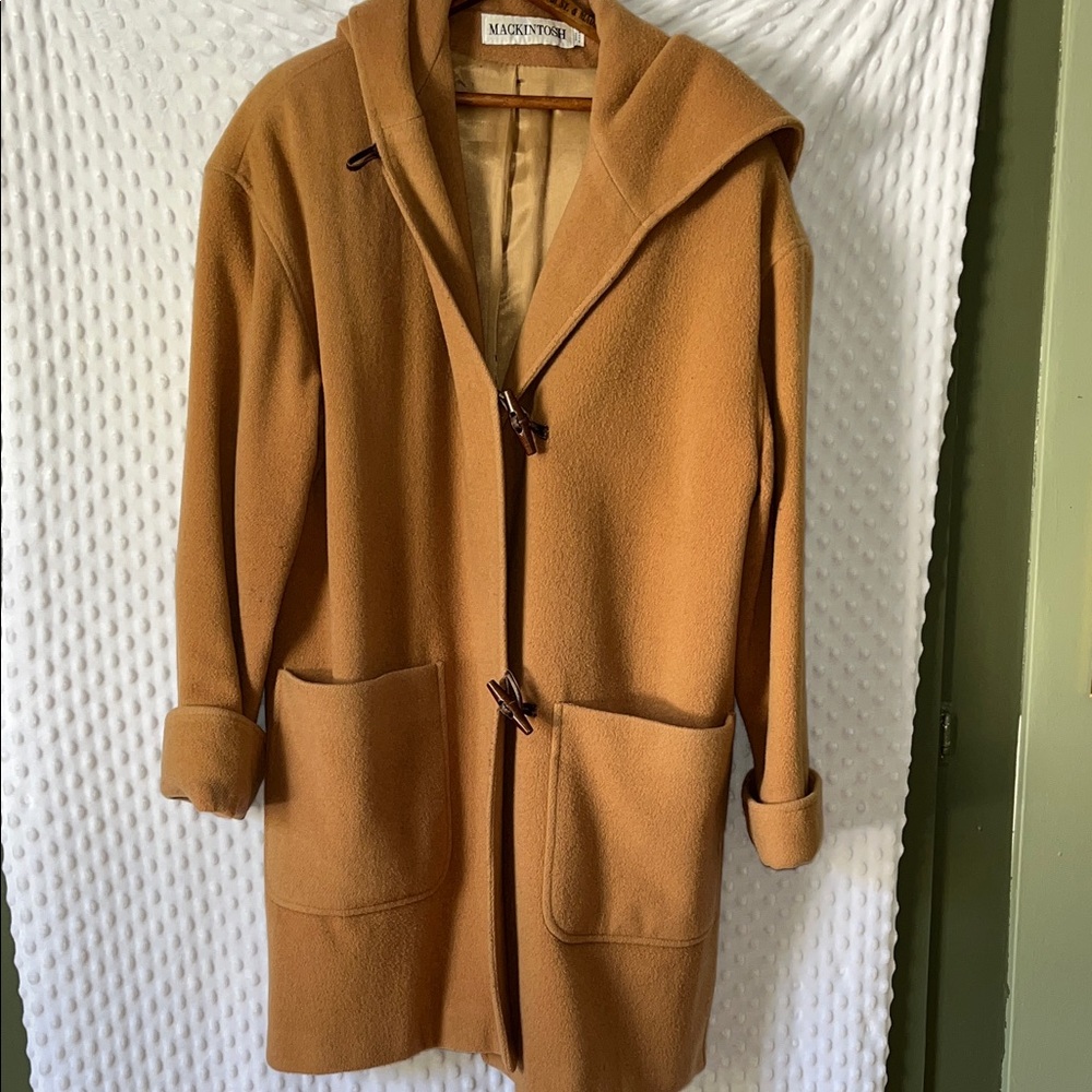 VTG Mackintosh Women's Wool Camel Hooded Coat